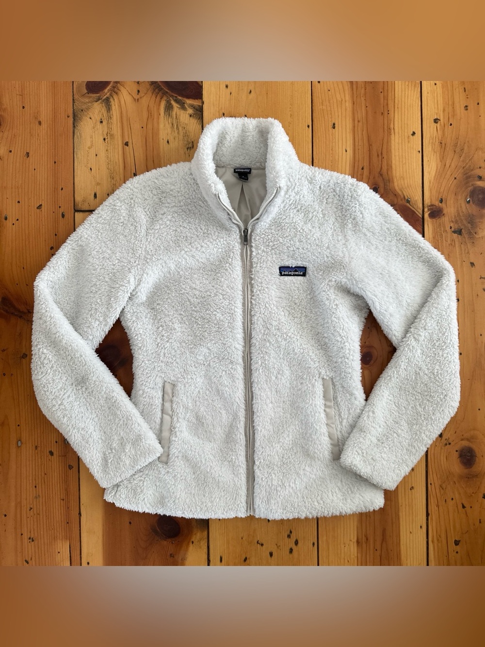 Patagonia Fleece Jacket Womens Small White Los Gatos Full Zip Sherpa Lined - Picture 7 of 16